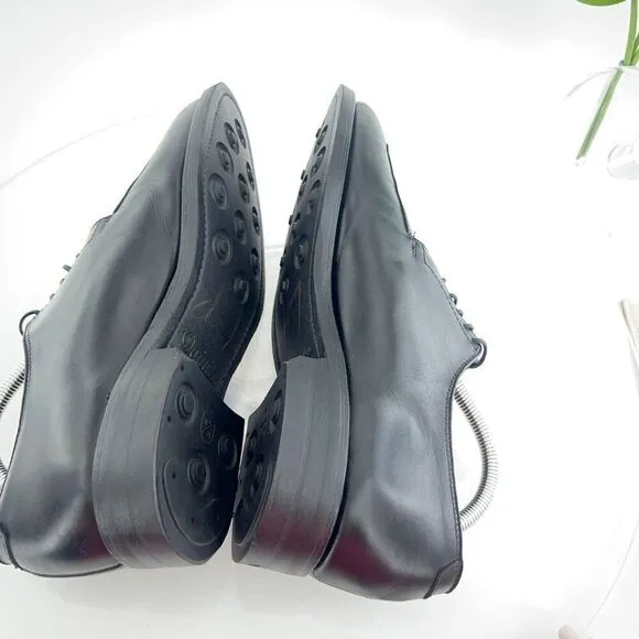 Allen Edmonds Delray Shoes Men's 9 D Black Leather Split Toe Derby Dress Oxford