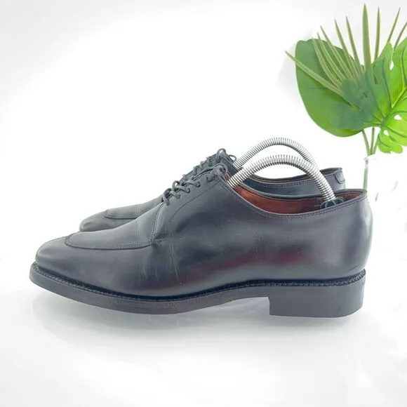 Allen Edmonds Delray Shoes Men's 9 D Black Leather Split Toe Derby Dress Oxford