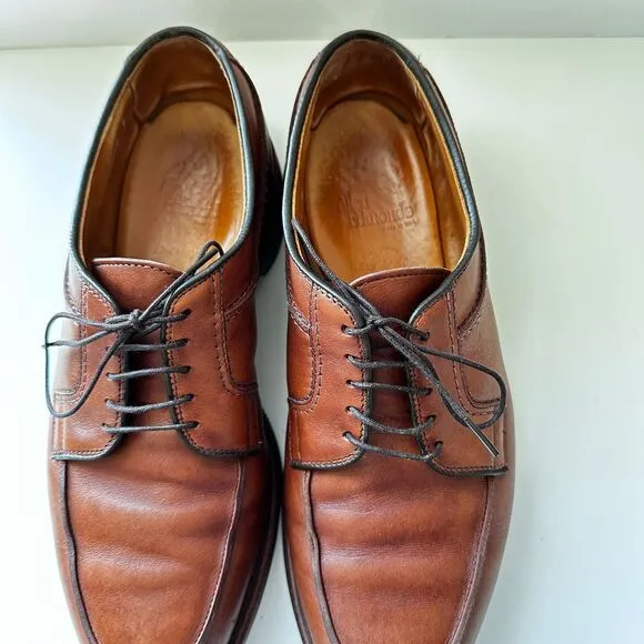 Allen Edmonds Dress Shoes Men's Stockbridge Derby Brown Leather Split Toe Size 9