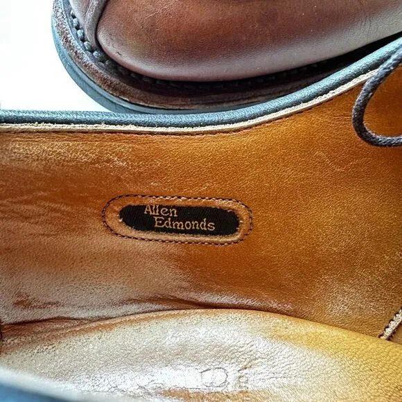 Allen Edmonds Dress Shoes Men's Stockbridge Derby Brown Leather Split Toe Size 9