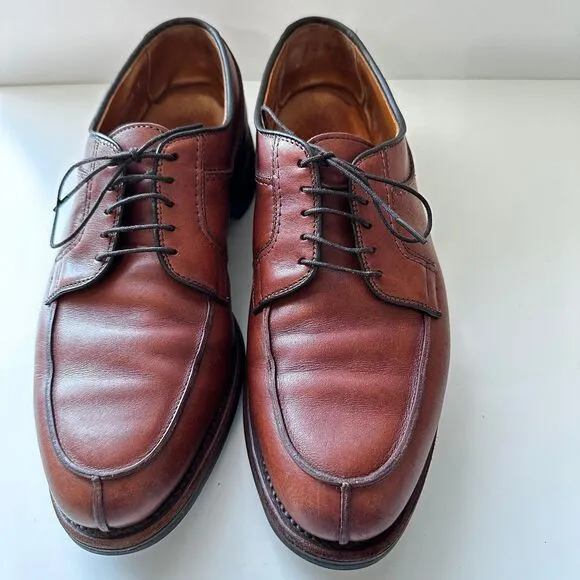 Allen Edmonds Dress Shoes Men's Stockbridge Derby Brown Leather Split Toe Size 9