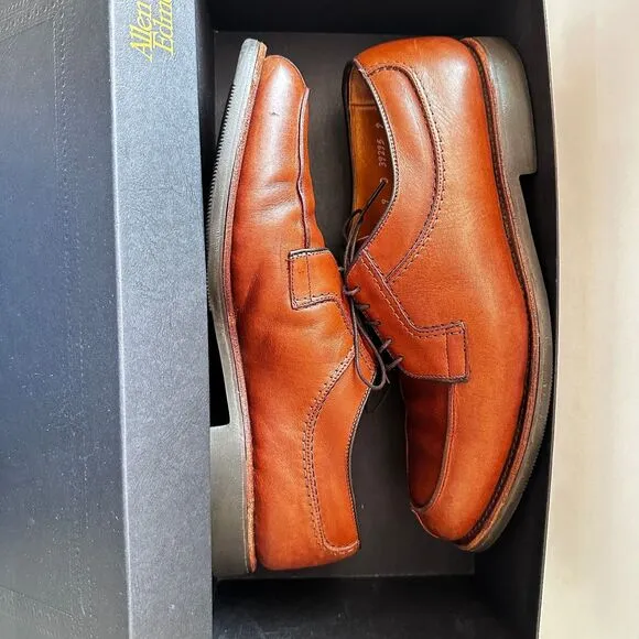 Allen Edmonds Dress Shoes Men's Stockbridge Derby Brown Leather Split Toe Size 9