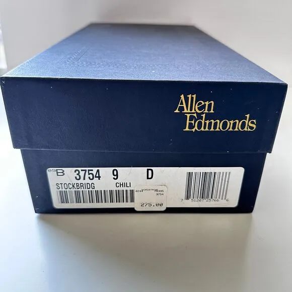 Allen Edmonds Dress Shoes Men's Stockbridge Derby Brown Leather Split Toe Size 9