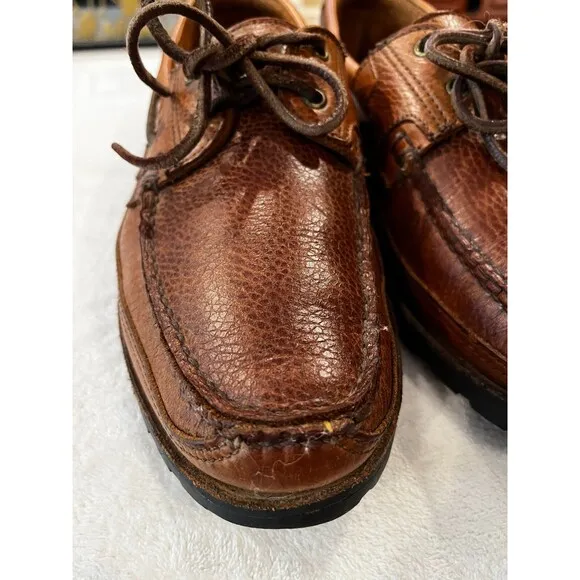 Allen Edmonds Eastport Mens Slip-On Pebbled Leather Boat Brown sz 10.5 Woodhaven