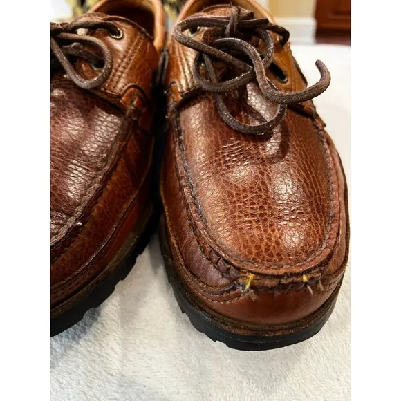 Allen Edmonds Eastport Mens Slip-On Pebbled Leather Boat Brown sz 10.5 Woodhaven
