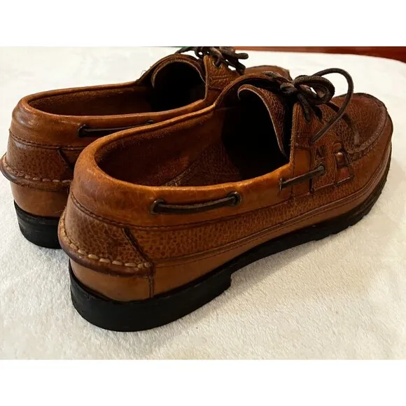 Allen Edmonds Eastport Mens Slip-On Pebbled Leather Boat Brown sz 10.5 Woodhaven