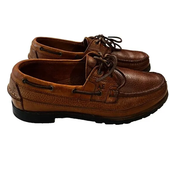 Allen Edmonds Eastport Mens Slip-On Pebbled Leather Boat Brown sz 10.5 Woodhaven