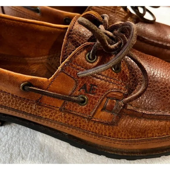 Allen Edmonds Eastport Mens Slip-On Pebbled Leather Boat Brown sz 10.5 Woodhaven