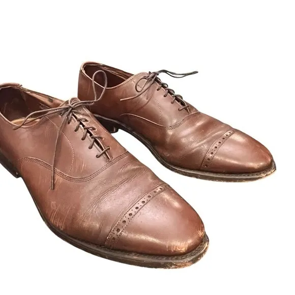 Allen Edmonds Fifth Avenue Cap-Toe Oxford Derby‎ Size 12 C Light Brown Lace Up