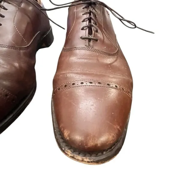 Allen Edmonds Fifth Avenue Cap-Toe Oxford Derby‎ Size 12 C Light Brown Lace Up