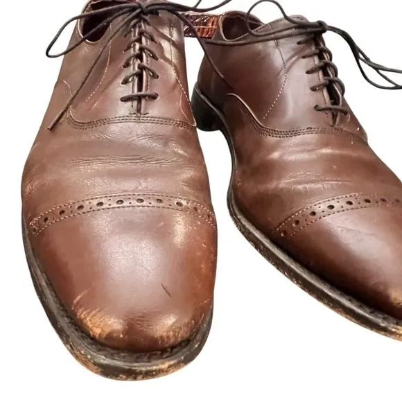 Allen Edmonds Fifth Avenue Cap-Toe Oxford Derby‎ Size 12 C Light Brown Lace Up