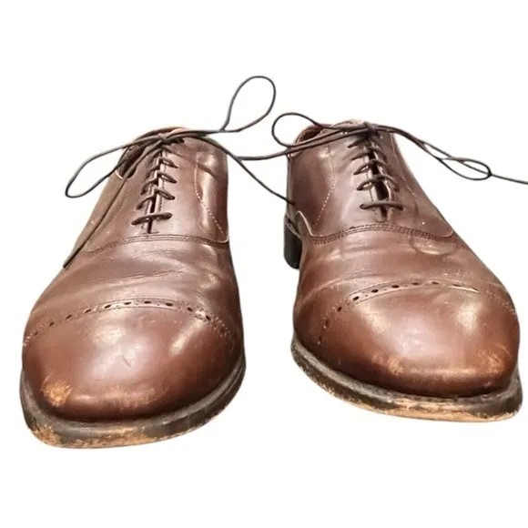 Allen Edmonds Fifth Avenue Cap-Toe Oxford Derby‎ Size 12 C Light Brown Lace Up
