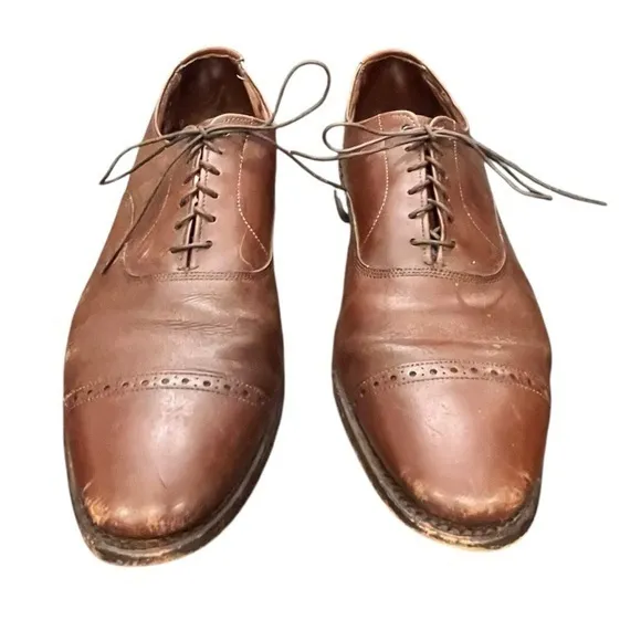 Allen Edmonds Fifth Avenue Cap-Toe Oxford Derby‎ Size 12 C Light Brown Lace Up