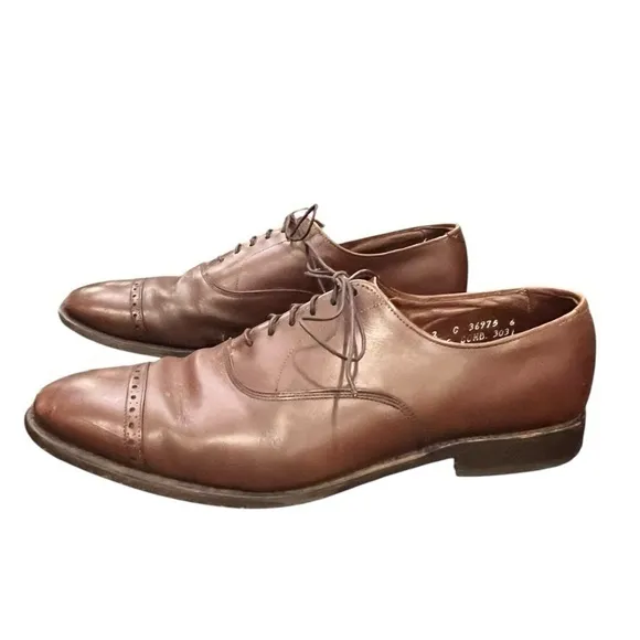 Allen Edmonds Fifth Avenue Cap-Toe Oxford Derby‎ Size 12 C Light Brown Lace Up