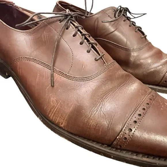 Allen Edmonds Fifth Avenue Cap-Toe Oxford Derby‎ Size 12 C Light Brown Lace Up