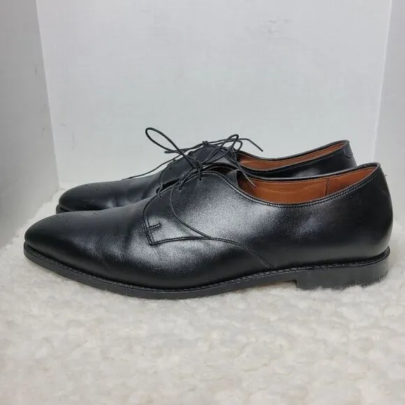 Allen Edmonds Flatiron Men's 15 Shoes Black Leather Brogue Toe Oxford Derby