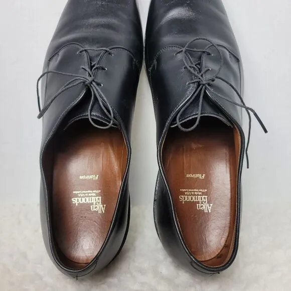 Allen Edmonds Flatiron Men's 15 Shoes Black Leather Brogue Toe Oxford Derby