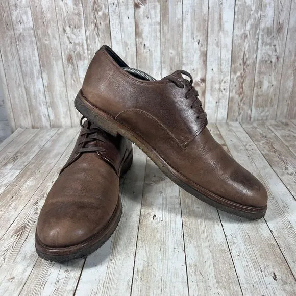Allen Edmonds‎ Handcrafted Brown Leather Derby Shoes Classic Casual Dress