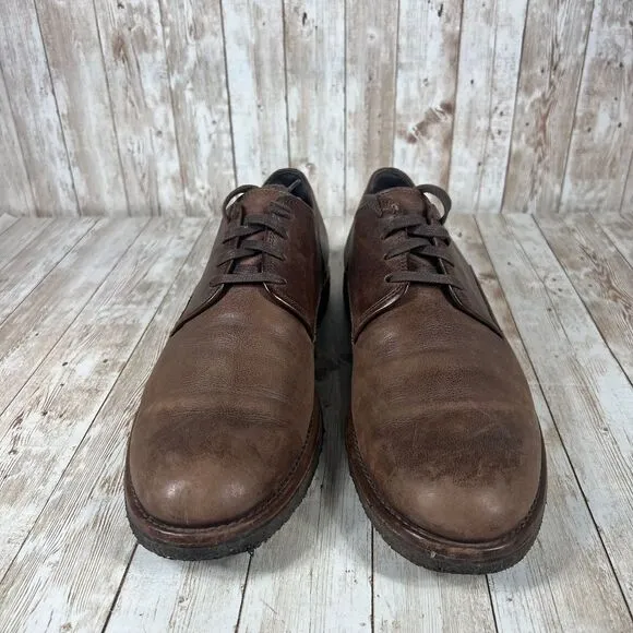 Allen Edmonds‎ Handcrafted Brown Leather Derby Shoes Classic Casual Dress