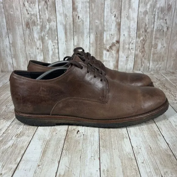 Allen Edmonds‎ Handcrafted Brown Leather Derby Shoes Classic Casual Dress