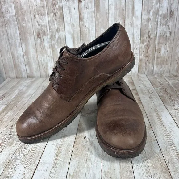 Allen Edmonds‎ Handcrafted Brown Leather Derby Shoes Classic Casual Dress