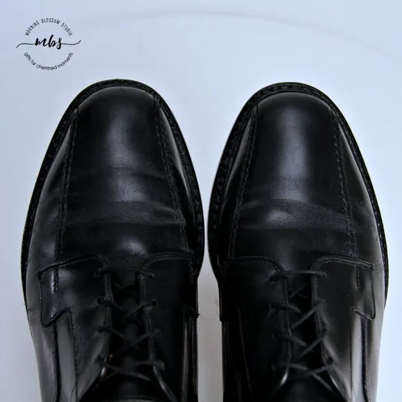Allen Edmonds Hillcrest Black Leather Bicycle Toe Derby Shoes