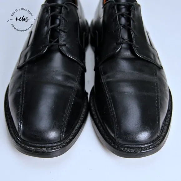 Allen Edmonds Hillcrest Black Leather Bicycle Toe Derby Shoes
