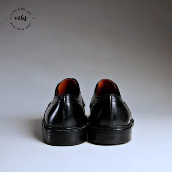 Allen Edmonds Hillcrest Black Leather Bicycle Toe Derby Shoes
