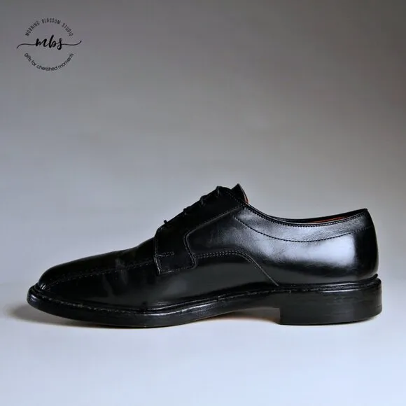 Allen Edmonds Hillcrest Black Leather Bicycle Toe Derby Shoes
