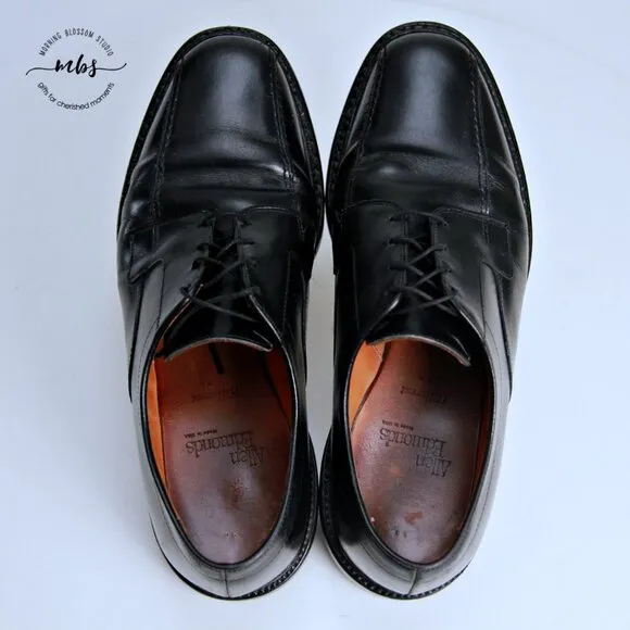 Allen Edmonds Hillcrest Black Leather Bicycle Toe Derby Shoes