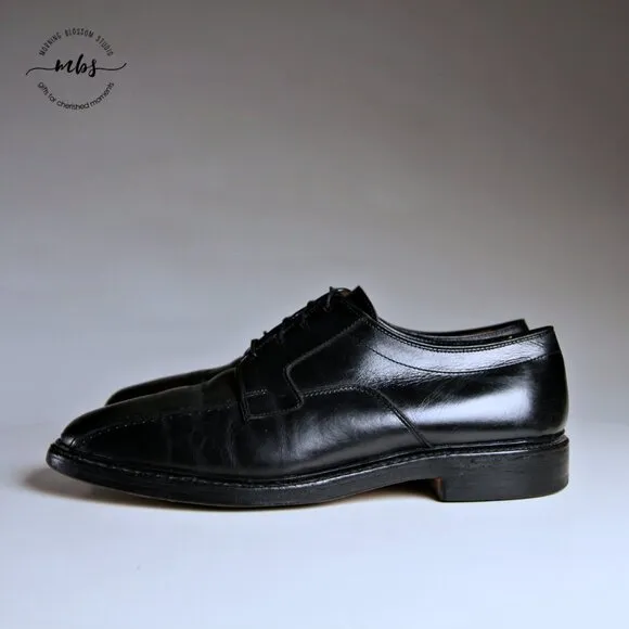 Allen Edmonds Hillcrest Black Leather Bicycle Toe Derby Shoes