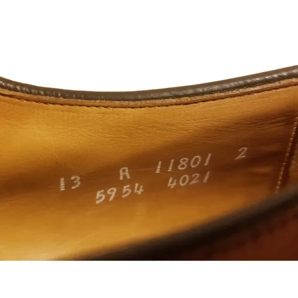 Allen Edmonds Hillcrest Dress Shoes Men 13A Brown Leather Derby Bicycle Toe 5954