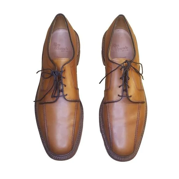 Allen Edmonds Hillcrest Dress Shoes Men 13A Brown Leather Derby Bicycle Toe 5954