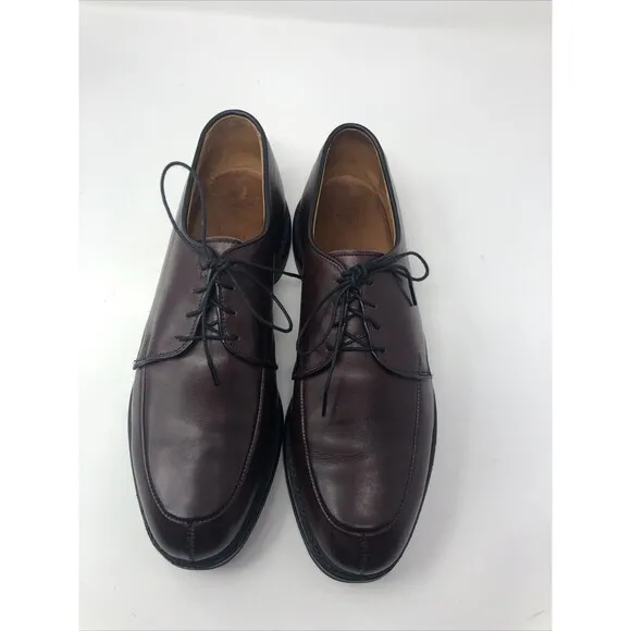 Allen Edmonds Kennett Burgundy Leather Split Toe Derby Dress Shoes Mens Size 7.5