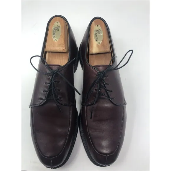 Allen Edmonds Kennett Burgundy Leather Split Toe Derby Dress Shoes Mens Size 7.5