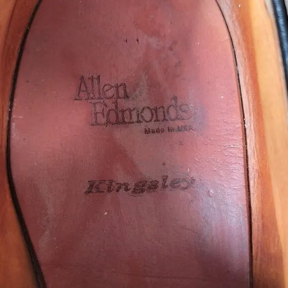 Allen Edmonds Kingsley Derby Shoes Mens Size 16 Black Leather Split Toe Brogue