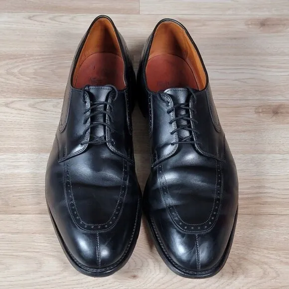 Allen Edmonds Kingsley Derby Shoes Mens Size 16 Black Leather Split Toe Brogue
