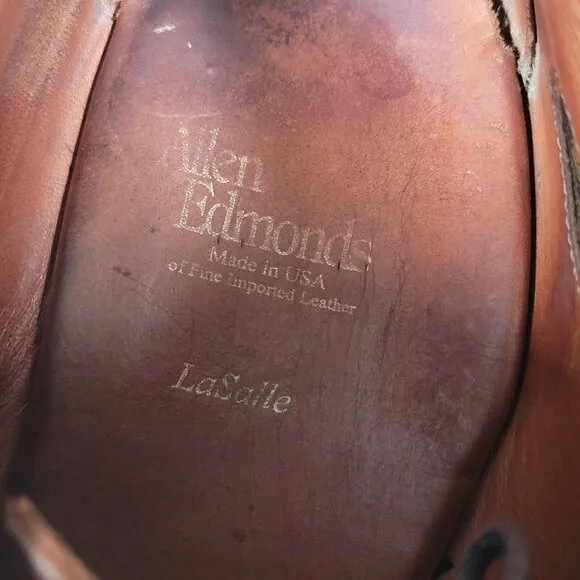 Allen Edmonds LaSalle Derby Shoes Mens Size 13 Split Toe Leather Chili Brown