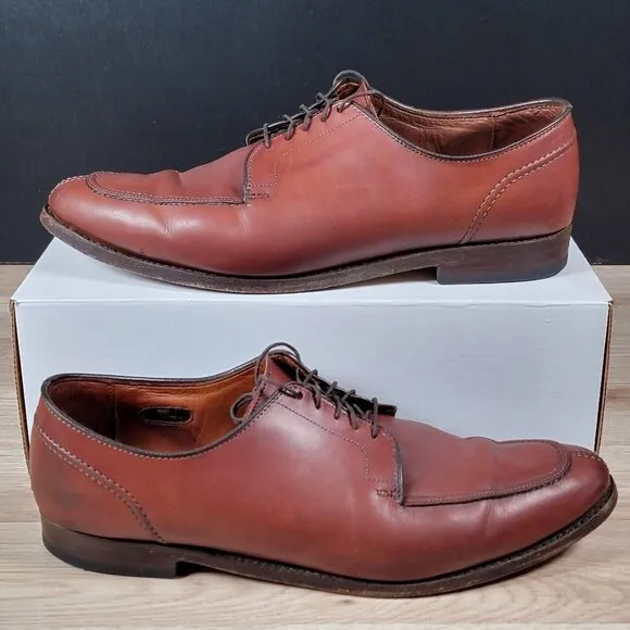 Allen Edmonds LaSalle Derby Shoes Mens Size 13 Split Toe Leather Chili Brown