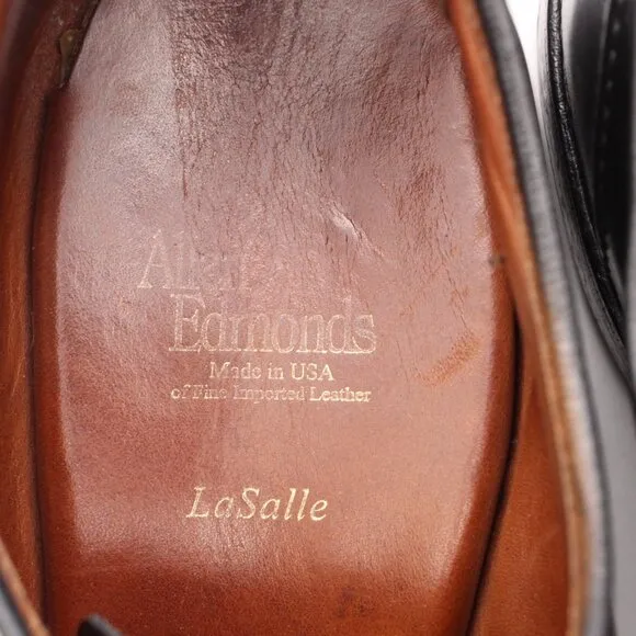 Allen Edmonds LaSalle Shoes Men's 10 D Black Leather Chili Split Toe Derby USA