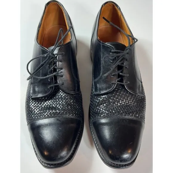 Allen Edmonds Lauderdale Mens Woven Cap Toe Black Dress Shoes Men's Size US 9