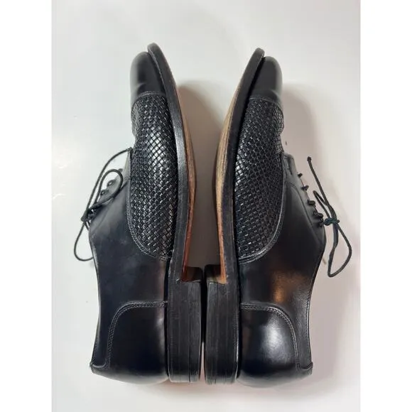 Allen Edmonds Lauderdale Mens Woven Cap Toe Black Dress Shoes Men's Size US 9