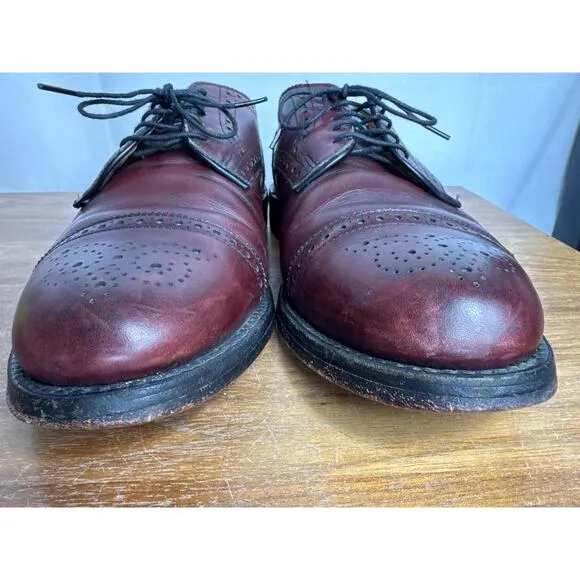 Allen Edmonds Lexington Cap Toe Dress Shoe 8 EEE Burgundy Ox Blood Red Brown USA