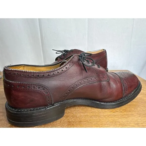 Allen Edmonds Lexington Cap Toe Dress Shoe 8 EEE Burgundy Ox Blood Red Brown USA