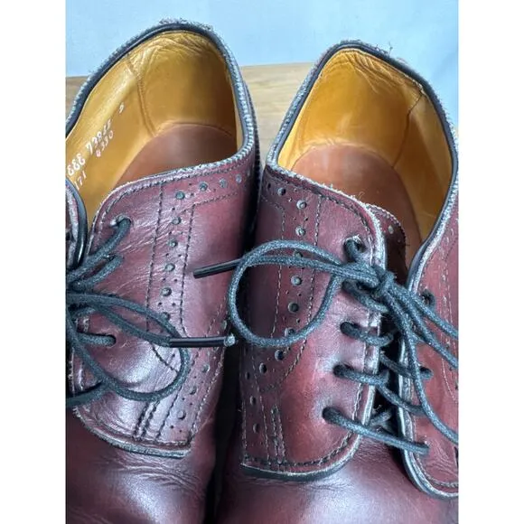 Allen Edmonds Lexington Cap Toe Dress Shoe 8 EEE Burgundy Ox Blood Red Brown USA