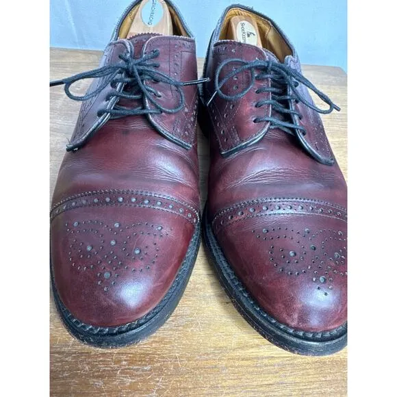 Allen Edmonds Lexington Cap Toe Dress Shoe 8 EEE Burgundy Ox Blood Red Brown USA