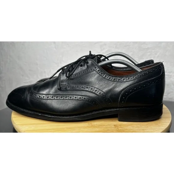 Allen Edmonds Lombard Men's Brogue Wingtip Derby Leather Shoes Black Size 11