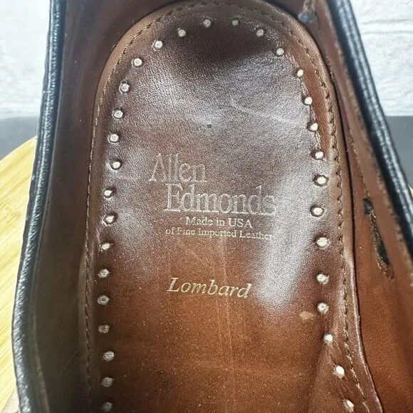 Allen Edmonds Lombard Men's Brogue Wingtip Derby Leather Shoes Black Size 11