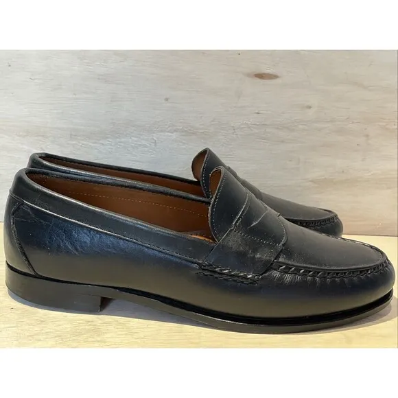 Allen Edmonds Men Size 11.5 EEE Loafers Black Cavanaugh Pinch Penny Slip On