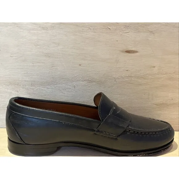 Allen Edmonds Men Size 11.5 EEE Loafers Black Cavanaugh Pinch Penny Slip On